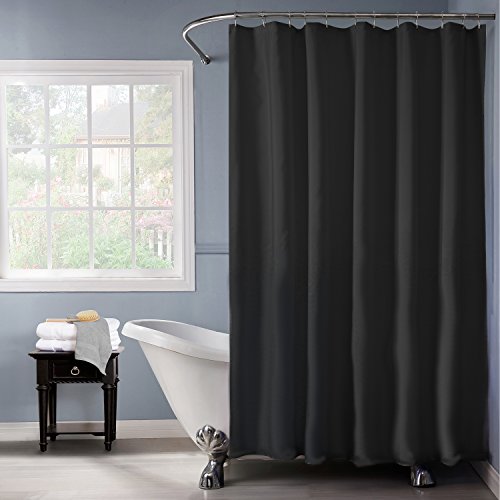 Bath Bliss Heavy Duty PVC Shower Curtain Liner, Black, 72-Inch Length