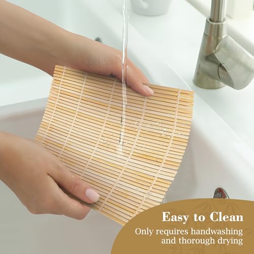Fusion Select Bamboo Sushi Mat - 3 Pack, 9.5x9.5 Inch Rolling Roller