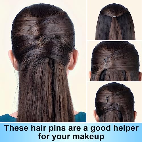 Fosvrde Black Bobby Pins 300 Pcs - 2 Inch Non-Slip Metal Hair Pins with Storage Box
