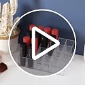 24-Slot Lipstick Organizer - Clear Plastic Cosmetic Display Holder