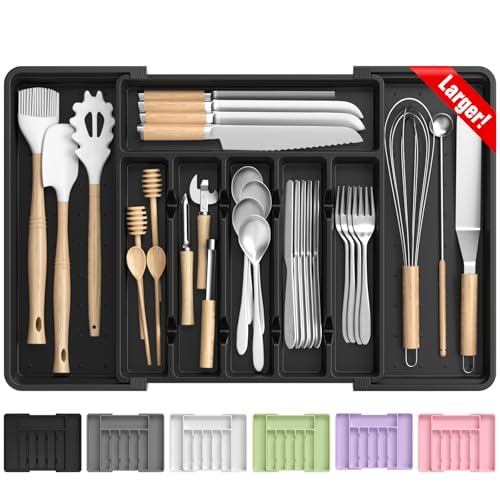 RoomHacks Expandable Silverware Organizer, Adjustable Kitchen Drawer Tray