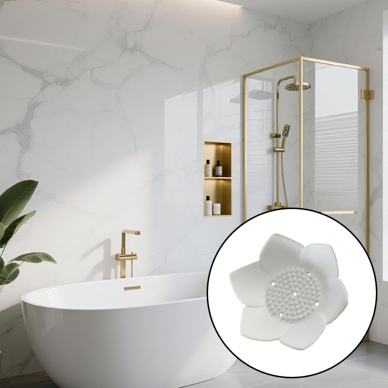 2-Pack Lotus Silicone Soap Dish Holder - Self-Draining Bathroom Accessory