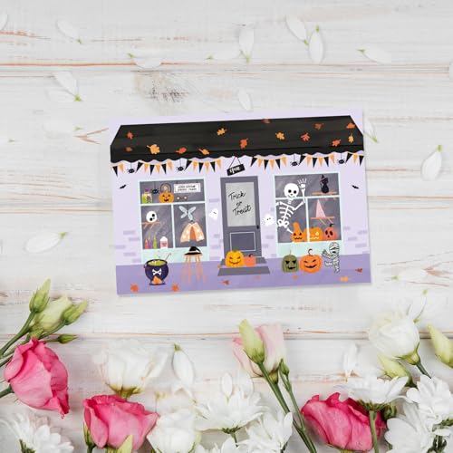 Funny Illustrated Halloween Market Greeting Card with Envelope