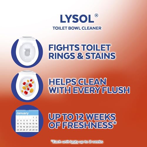 Lysol Click Gel Automatic Toilet Bowl Cleaner, Mango & Hibiscus, 6 Count