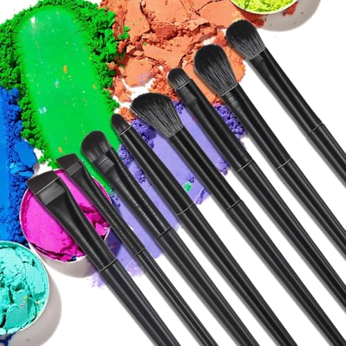 Ahltoiex 8 Pcs Professional Eye Makeup Brushes Set for Eyeshadow Smudging and Eyeliner