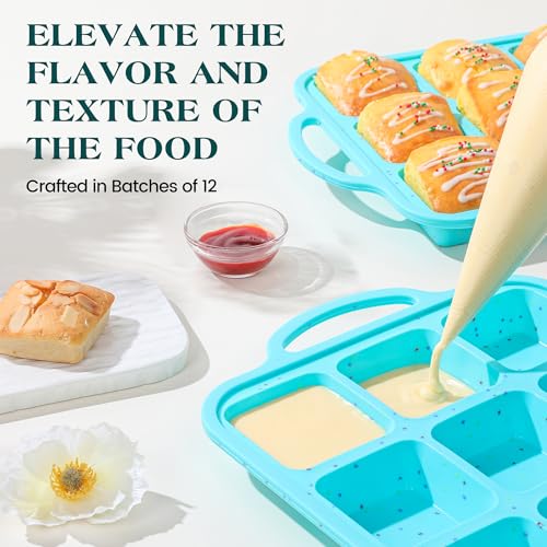 KASHME 12-Cavity Non-Stick Brownie Pan with Metal Frame