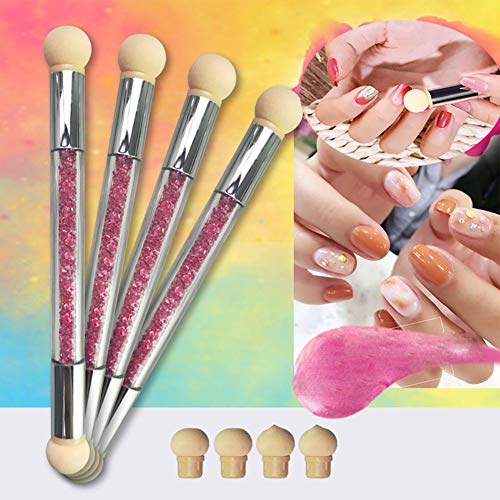 Art&Beauty Gradient Nail Sponge Brush Pen with 4 Replacement Heads