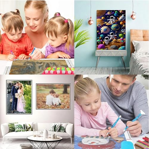 5D Space Astronaut Diamond Art Kit - 12x16 Inch DIY Painting