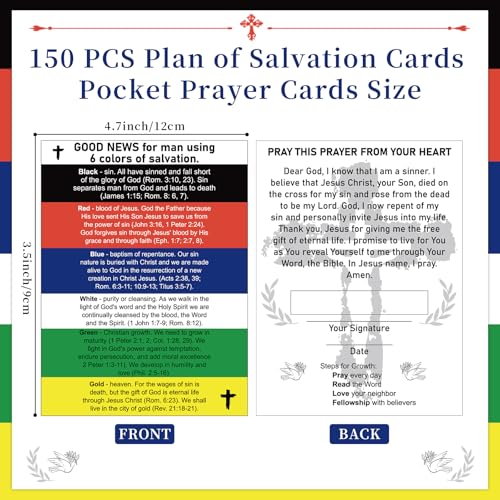 150-Piece Christian Salvation Gospel Tract Cards for Outreach & Bible Study