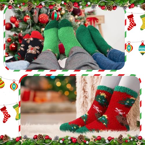 24 Pairs Christmas Fuzzy Socks Advent Calendar - Holiday Gift Set