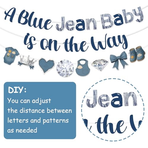Blue Jean Baby Shower Banner – Denim & Diamonds Decor