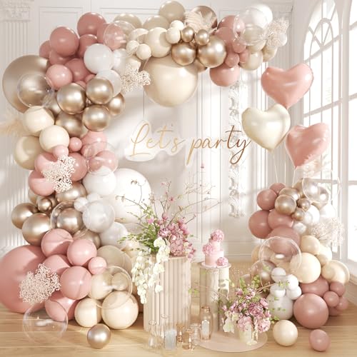 Dusty Pink Balloon Arch Kit | 145Pcs for Baby Shower & Parties