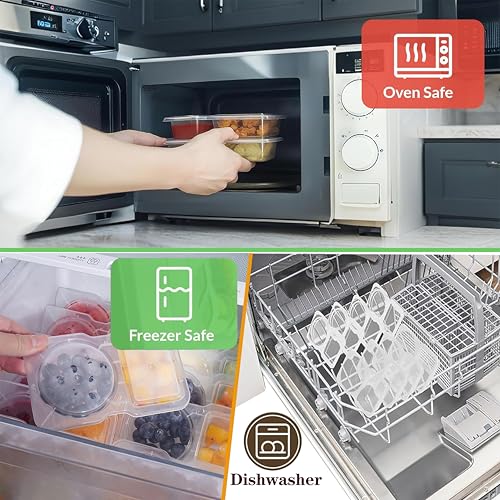 20-Pack Reusable Dual-Compartment Snack Containers with Leakproof Lids