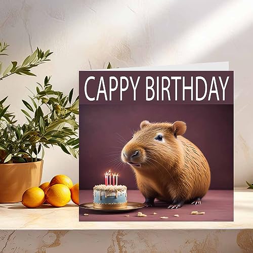Capybara Birthday Card - Cute Cappy Birthday Design