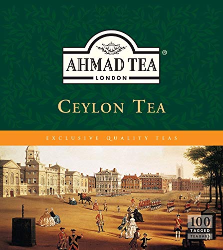 Ahmad Tea Ceylon Tagged Teabags, 100 Count - Premium Black Tea