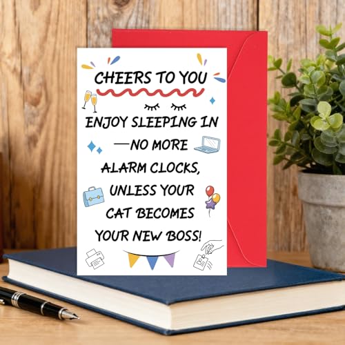 Funny Retirement Card with Envelope | Creative Farewell Gift