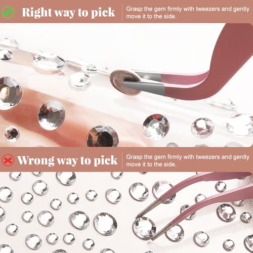 CharmFlor 1630Pcs Face Gems Stickers - Self-Adhesive Rhinestones & Pearls
