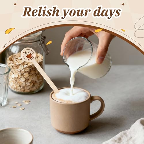 YANPROG 100-Pack Wooden Coffee Stir Sticks 5.9 Inch Natural Birch, Disposable for Coffee & Drinks
