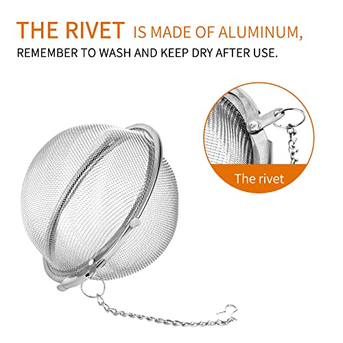 2pcs Stainless Steel Tea Ball Infusers - 3.55 Inch Strainers