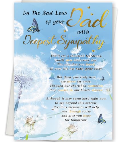 Heartfelt Sympathy Card for Loss of Dad - Card-248, Condolence Gift