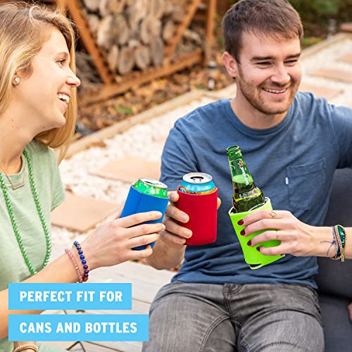 Blank Beer Can Cooler Sleeves - 14-Pack Insulated Koozies
