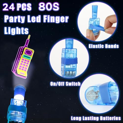 24PCS 80s Finger Lights Party Favors - Neon Glow Designs