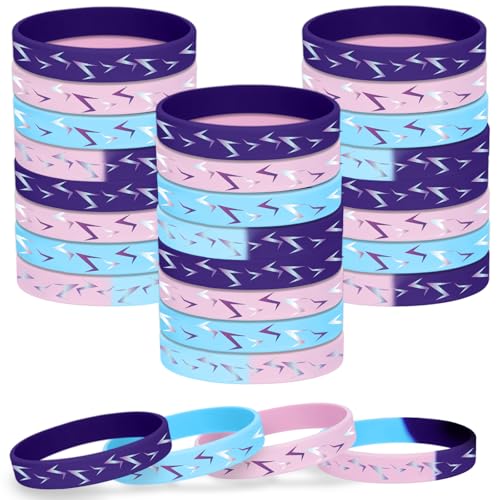 24 Pcs Kpop Silicone Wristbands | Lightning Pattern Party Favors