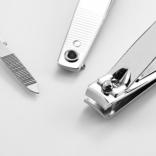 QLL 4 Pcs Professional Stainless Steel Nail Clippers Set with Nail File