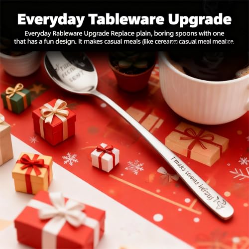 Funny Engraved Coffee Spoon - 304 Stainless Steel Long Handle