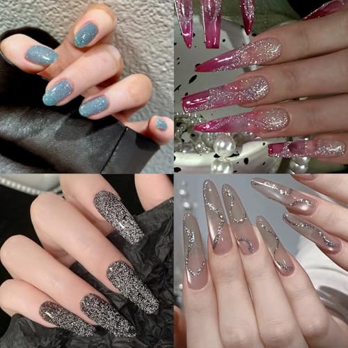 FSpronail Reflective Glitter Powder Set - 6 Colors Diamond Shimmer Dust