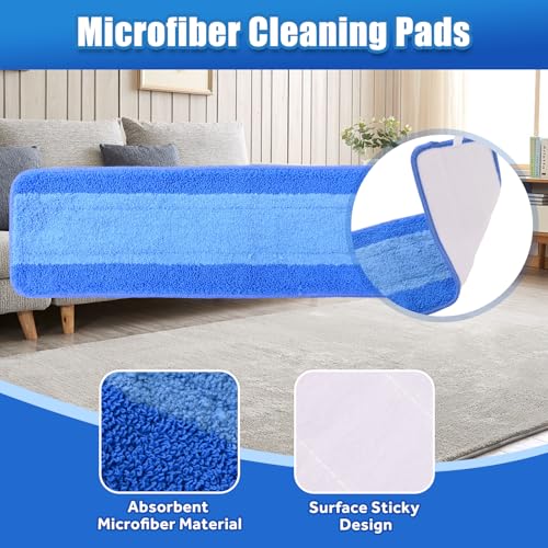Microfiber Cleaning Pads for Bona Mop - 3 Pack, 18 Inch, Washable