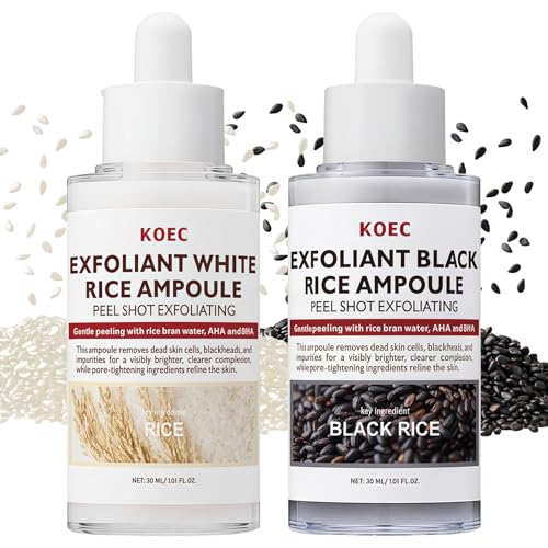 Rice Ampoule Peel Shot Duo - Gentle Exfoliating Face Serum with Niacinamide
