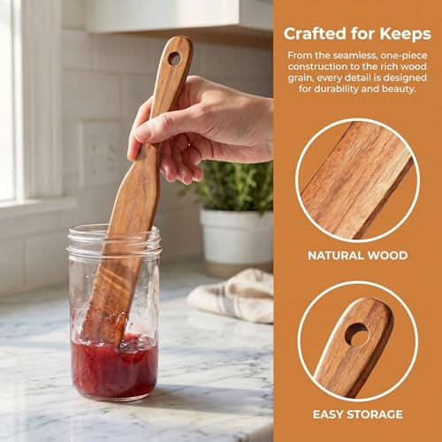 Wooden Skinny Spurtle for Sourdough - 11in Mixing & Scraping Tool