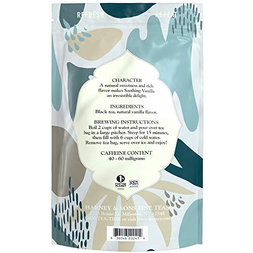 Harney & Sons Organic Vanilla Black Iced Tea Bags, 15 Count