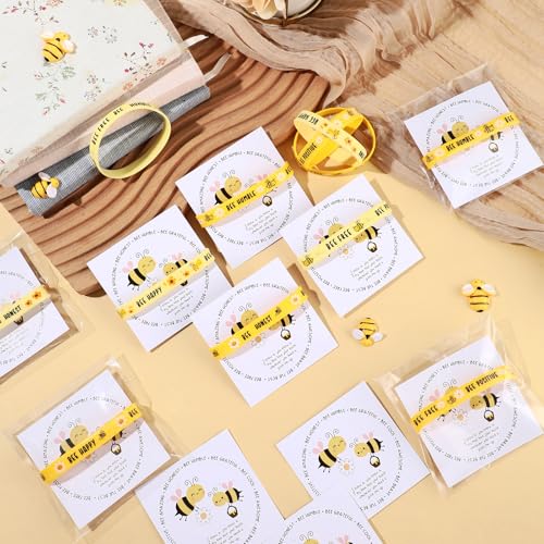 Knitgrip 24 Set Bee Silicone Bracelets with Motivational Cards