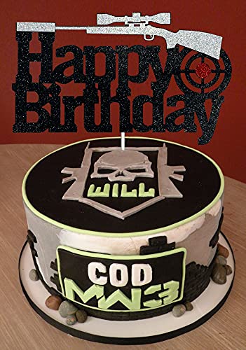 Heavy Gun Happy Birthday Cake Topper - Perfect for Army Theme Parties