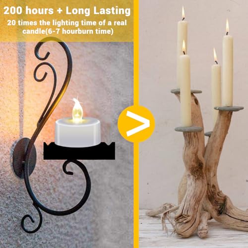 12 Pack LED Tea Lights - Flameless Battery Operated Candles