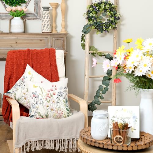 AACORS Spring Floral Butterfly Pillow Covers 16x16 - Set of 2