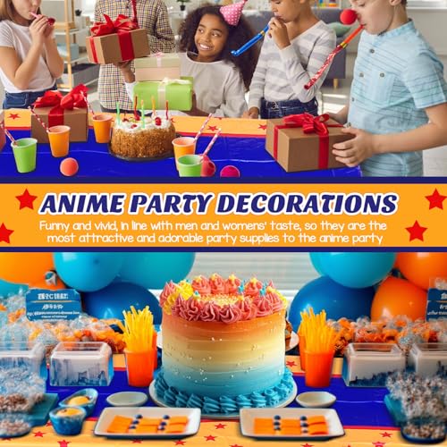 Oudain Anime Theme Party Tablecloth - 3 Pack, 108 x 54 Inch Plastic Cover