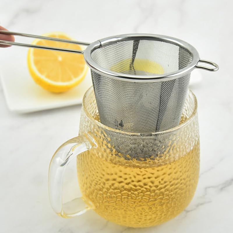 Stainless Steel Tea Strainers Set of 2 - Reusable Filters for Loose Leaf Tea