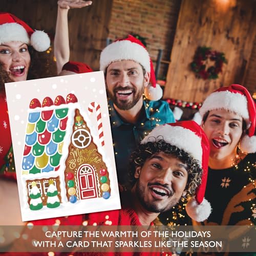 Gooji Vintage Gingerbread House Christmas Card with Envelopes