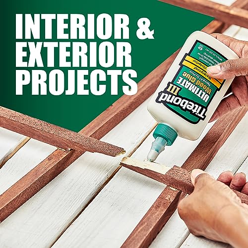 Titebond III Ultimate Wood Glue, Waterproof Adhesive - 8 Ounces