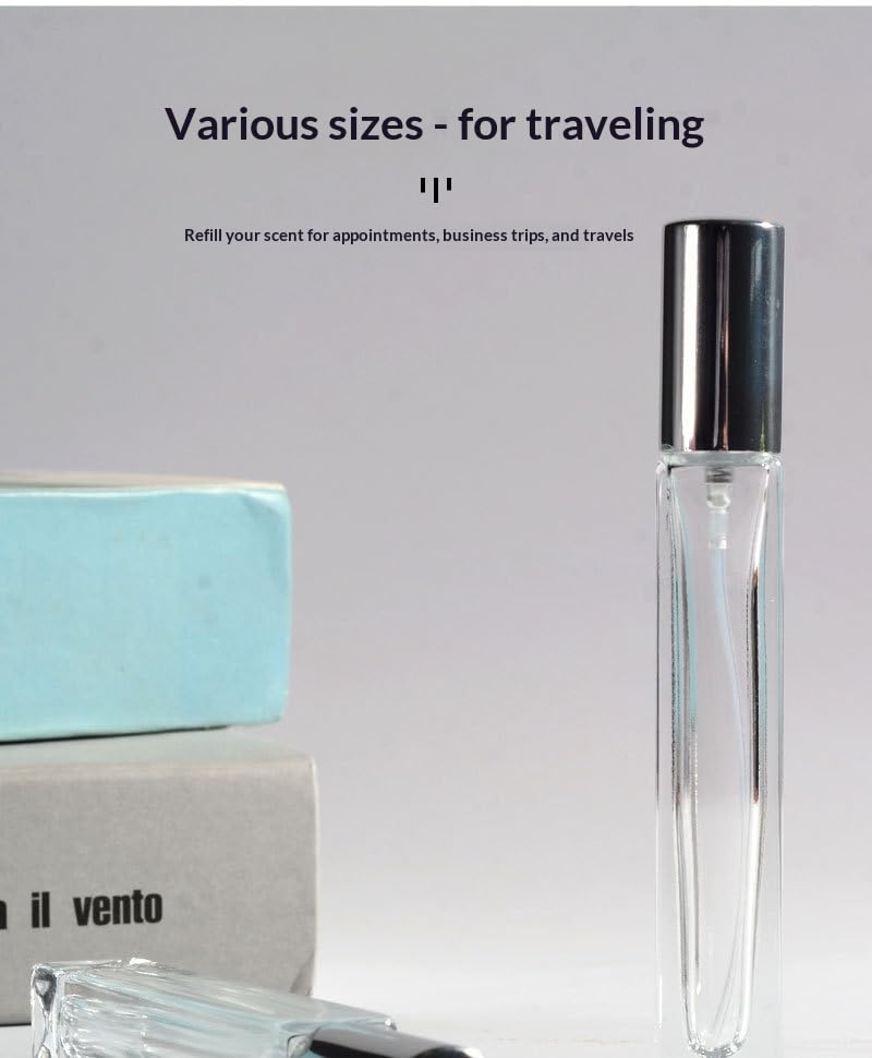 Clear Glass Perfume Spray Bottle Refillable Travel-Sized Decanter