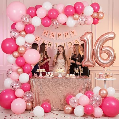 150PCS Pink Rose Gold Balloon Kit for Party Decorations