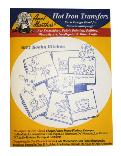 Aunt Martha's Iron-On Transfer Patterns Set for Fabric Art - 5 Designs