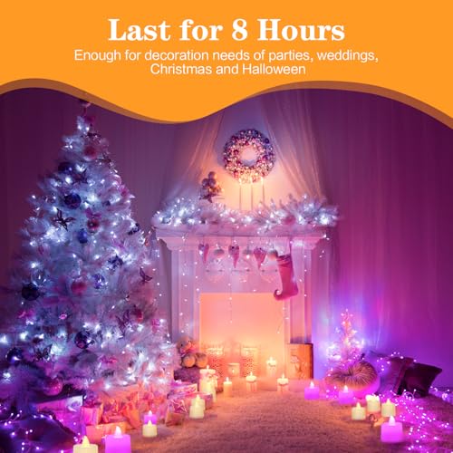 KOABY 25-Pack Flameless Votive Candles - 8 Hour Warm White Light