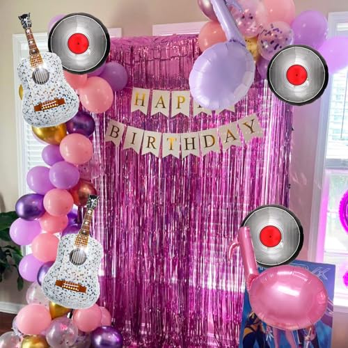 K-Pop Music Party Balloon Set - Guitar & Record Decorations