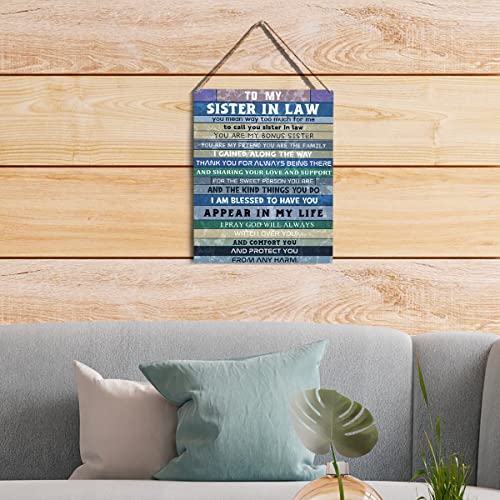Rustic Wooden Sign for Sister-in-Law | 8x10 Bonus Sister Decor