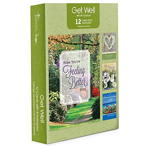 Get Well Soon Card Set - 12 Floral & Landscape Greeting Cards