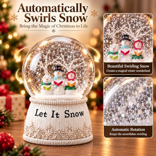 Snowman Musical Snow Globe with Glittering Snowfall - Christmas Decor - Variation of THIS listing